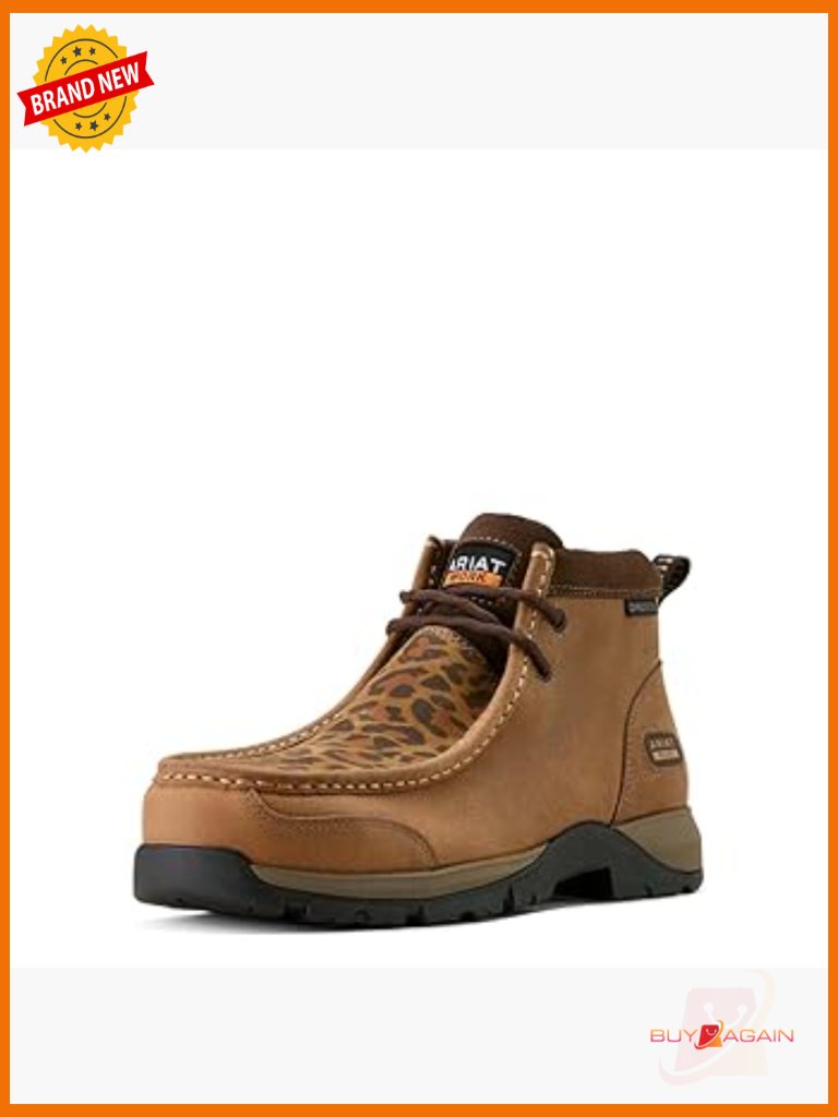 Women's Composite Toe Work Boots Slip Resistant Lightweight Lace-Up Leather